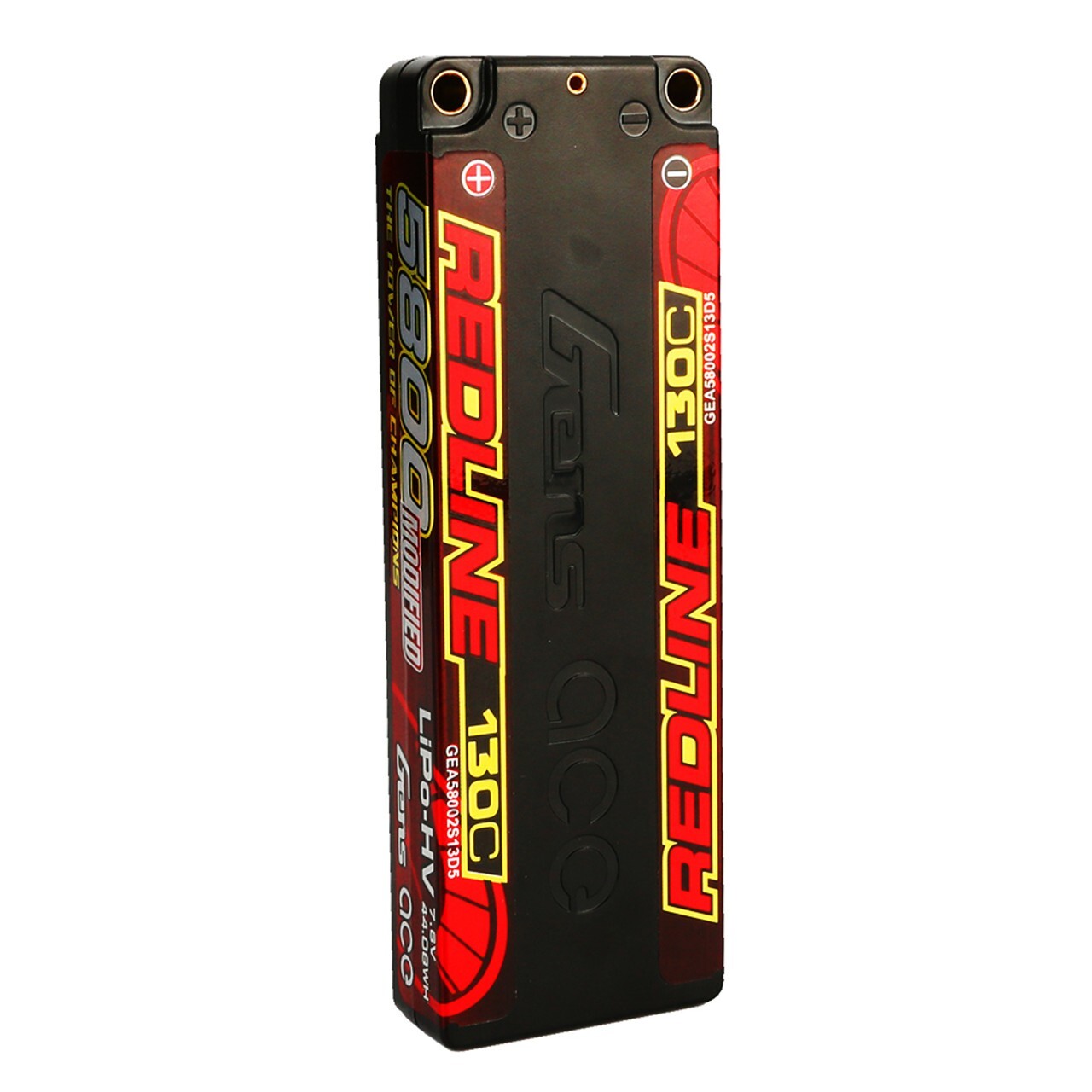 Gens Ace Redline Series 5800mAh 7.6V 130C 2S HardCase HV Lipo Battery w/ 5.0mm