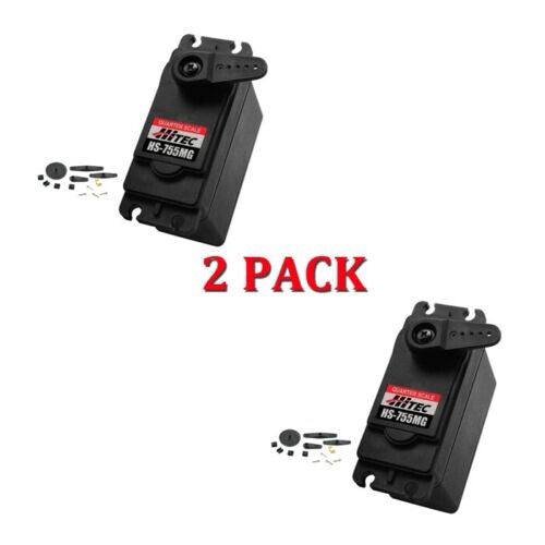 2Pack Hitec HS-755MG Giant RC Scale Metal Gear 2BB Servo HS755MG HS755 755MG 755