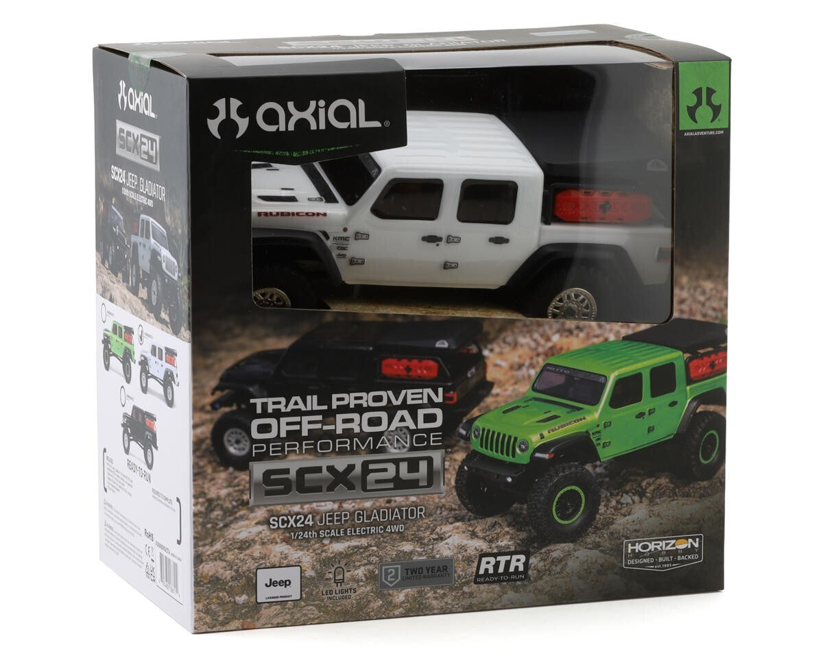 Axial SCX24 Jeep JT Gladiator 1/24 Scale 4WD RTR Ready To Run Crawler White
