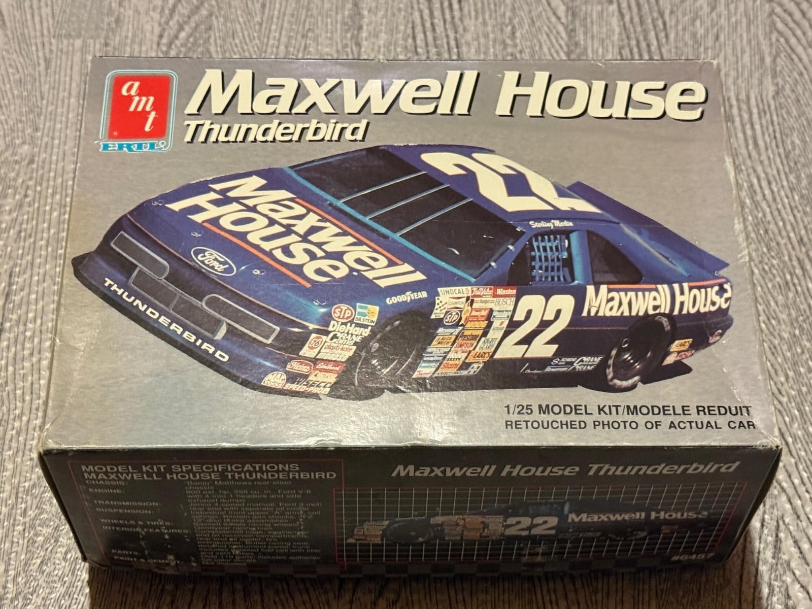 AMT Maxwell House Ford Thunderbird 1:25 Plastic Model Kit 1991 #6457