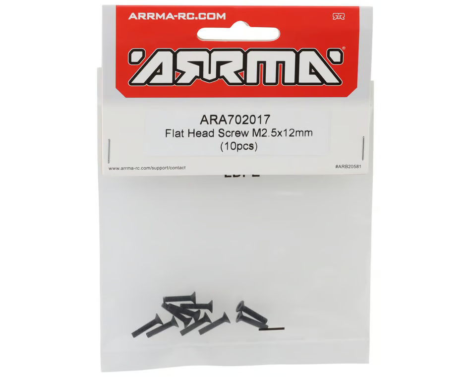 ARRMA Flat Head Screw M2.5 x 12mm (10 pcs) #ARA702017 Granite Typhon Mojave GROM