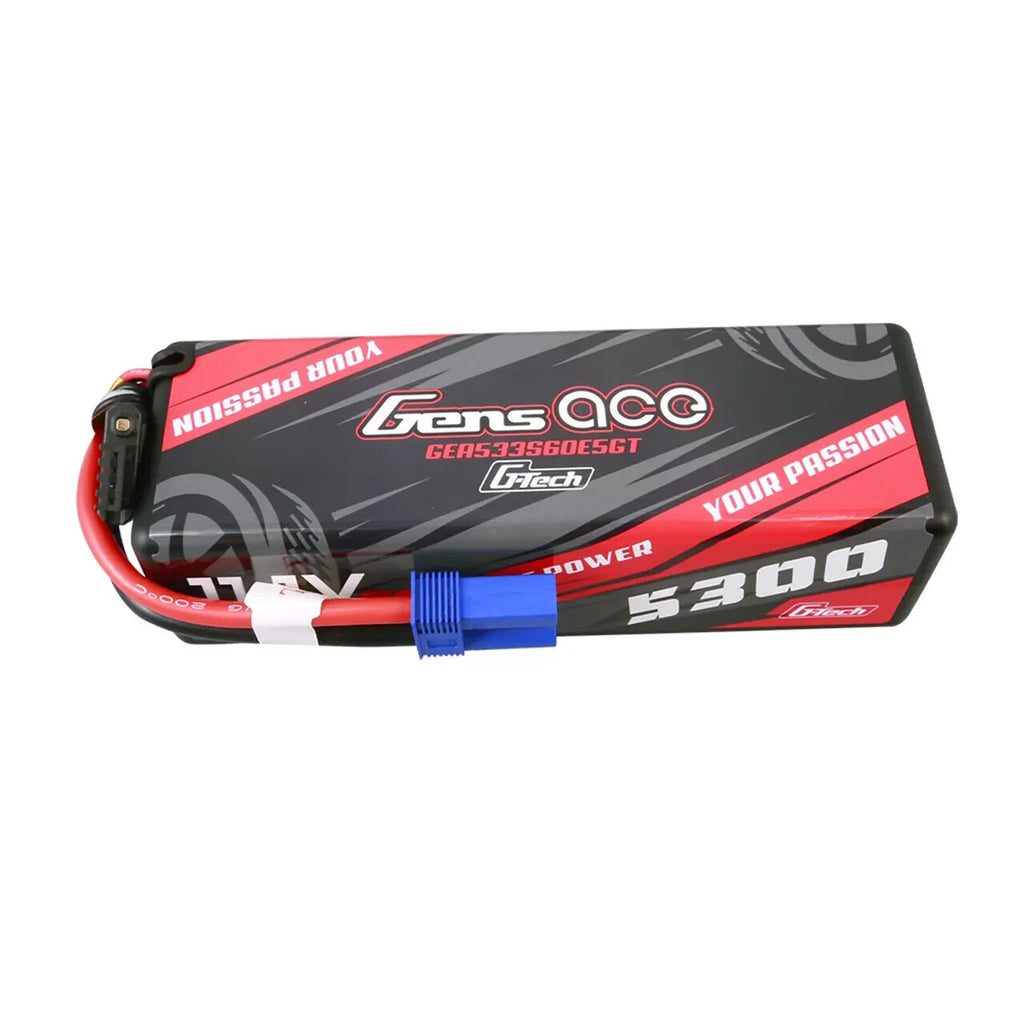 Gens Ace 5300mAh 11.1V 60C 3S HardCase RC Car / Truck Lipo Battery w/ EC5 Plug