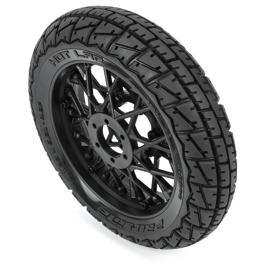 ProLine PRO1024410 Hot Lap S3 Motorcycle Front Tire Mounted on Black Supermoto