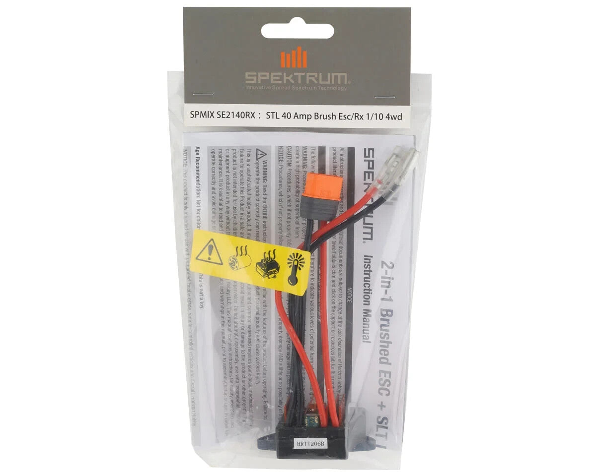 Spektrum RC 40 Amp Brushed 2-in-1 ESC Speed Control & SLT Receiver SPMXSE2140RX