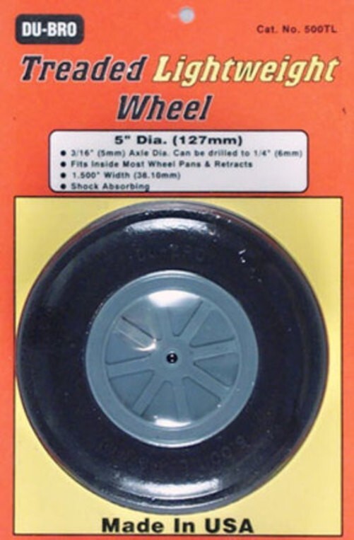 Dubro 500TL 5 5" Inch Treaded Lightweight RC Remote Control Airplane Wheel Tire