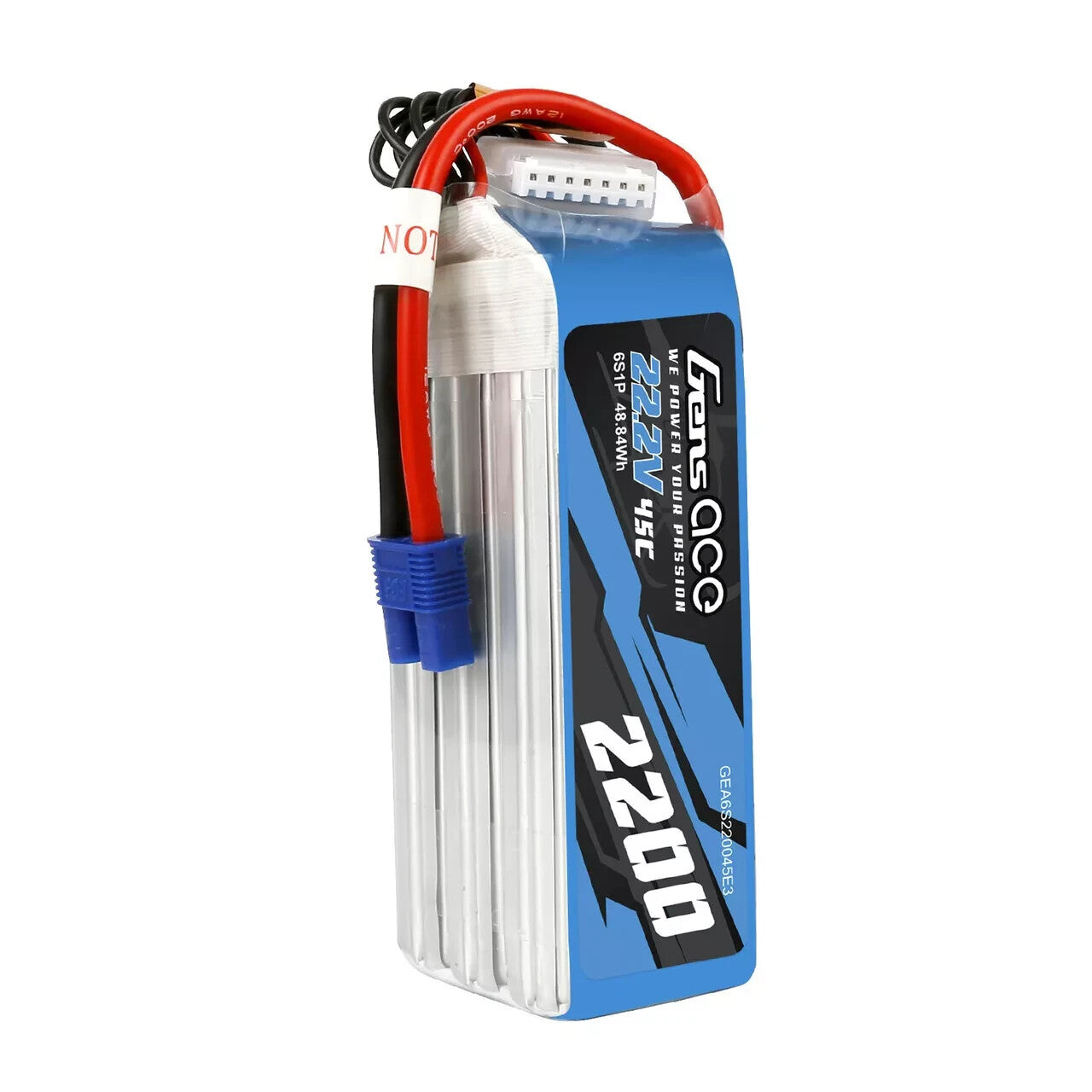 Gens Ace 6s 22.2v 2200 mAh 45c Lipo Battery W/ EC3 For Rc Helicopter / Airplane