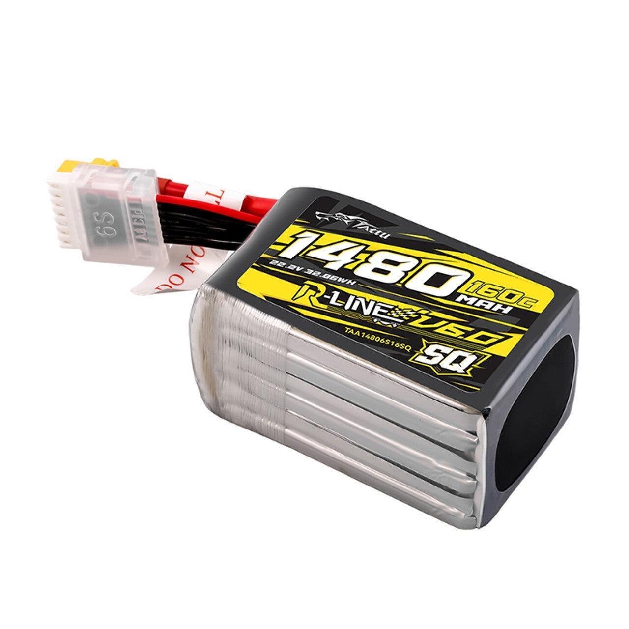Tattu R-Line Version 6.0 1480mAh 160C 6S 22.2V SQ Lipo Battery Pack with XT60