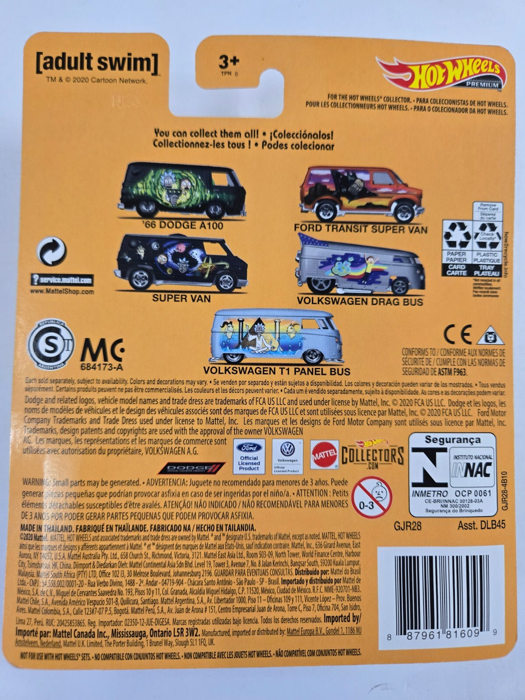 Hot Wheels Premium Volkswagen T1 Panel Bus Pop Culture Rick & Morty Adult Swim