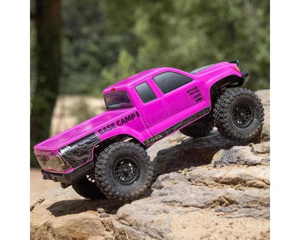Axial SCX24 Base Camp 1/24 4WD RTR Scale Mini Rock Crawler Pink AXI-1219T3