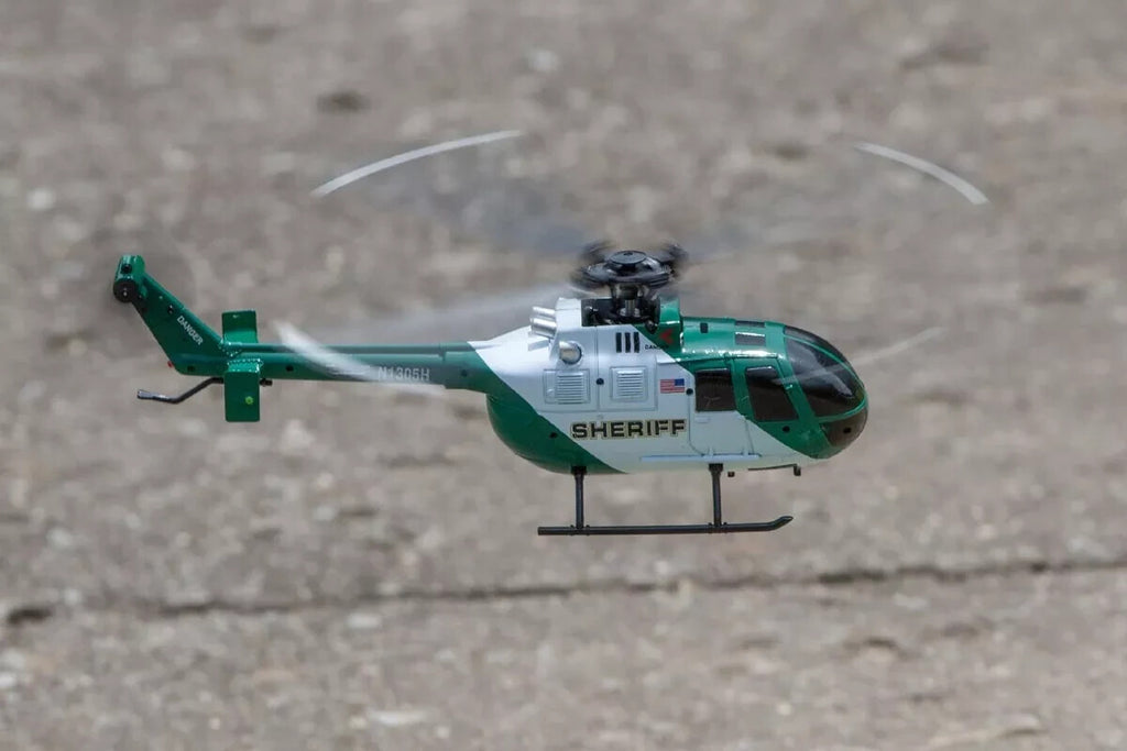 Rage RC Hero-Copter Helicopter RTF 4 Blade Sheriff Stability Ready to Fly + Case