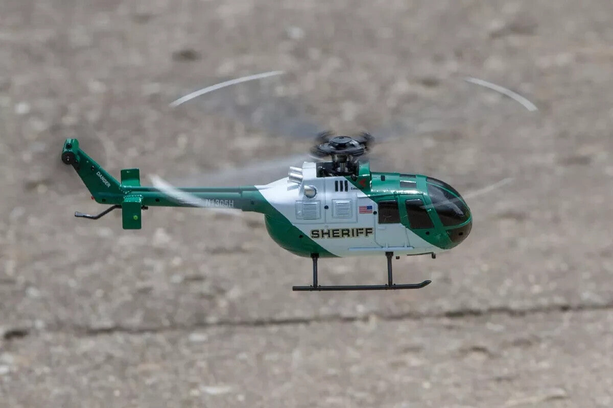Rage RC Hero-Copter Helicopter RTF 4 Blade Sheriff Stability Ready to Fly + Case