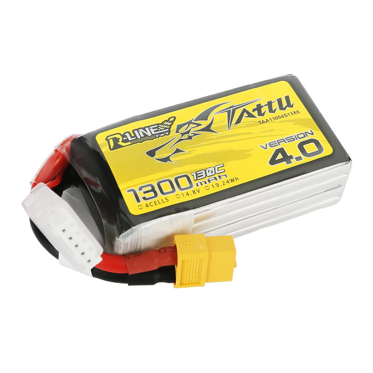 Tattu R-Line Version 4.0 1300mAh 14.8V 130C 4S Lipo Battery Pack With XT60 Plug