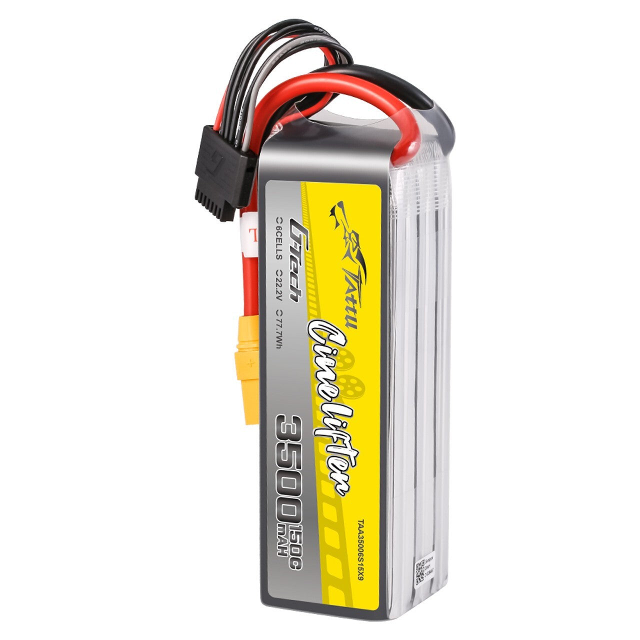 Tattu GTech 3500mAh 6S 22.2v 150C Lipo Battery Pack w/ XT90-S XT90 Cinelifter X8