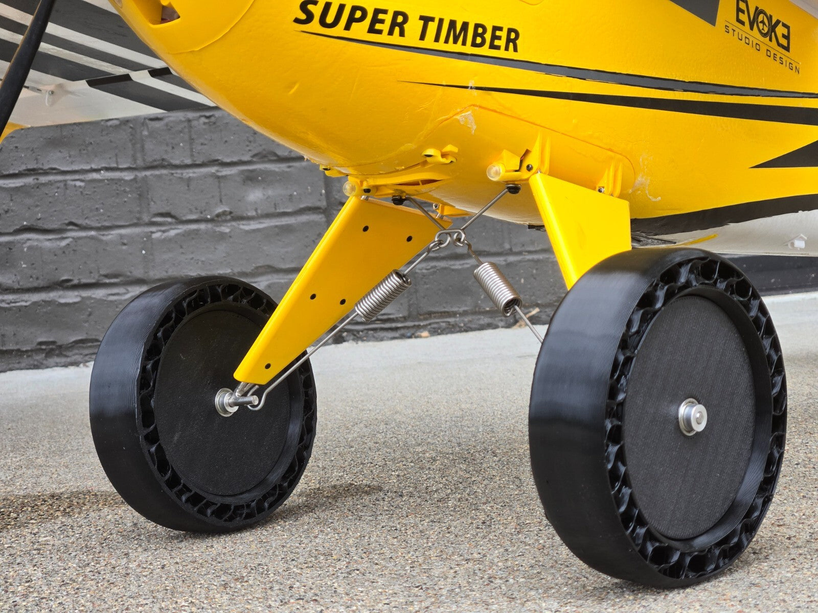 3D Printed No Bounce Upgrade Wheels/Tires Super Timber w/ Ball Bearings 5" Black