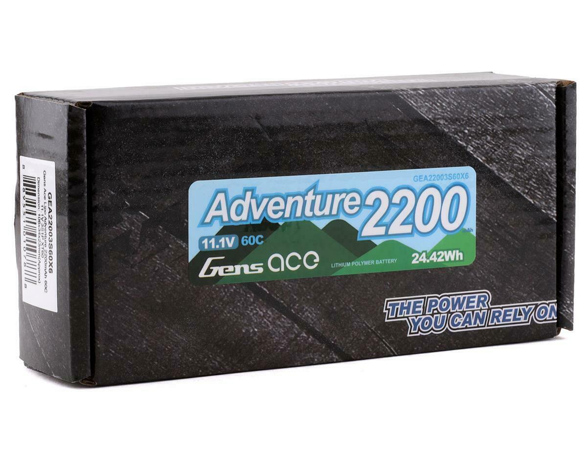 Gens Ace Adventure 2200mAh 3S 11.1V 60C Lipo Battery w/ XT60 Plug For RC Crawler