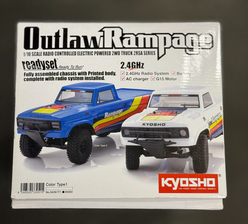 Kyosho 1/10 Electric Outlaw Rampage 2wd Truck Blue Ready Set KYO34361T2
