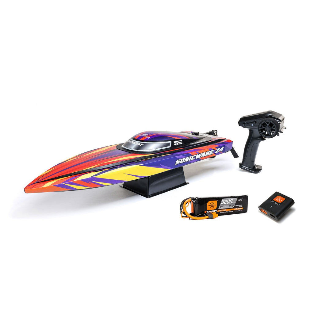 Sonicwake 24" Self-Righting Brushless Deep-V RTR (With Battery & Charger), Red