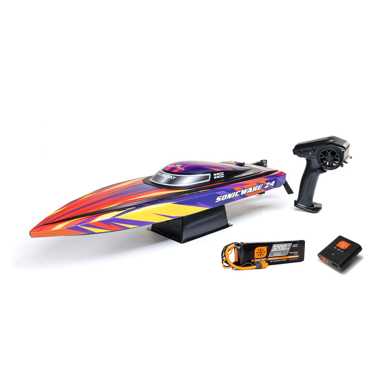 Sonicwake 24" Self-Righting Brushless Deep-V RTR (With Battery & Charger), Red