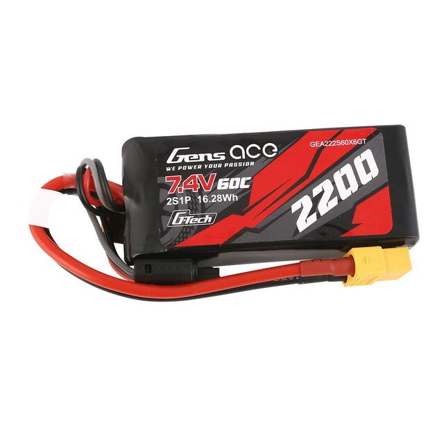 4x Gens Ace G-Tech 60C 7.4V 2200mAh 2S Lipo Battery XT60 For Traxxas 1/16 E-Revo