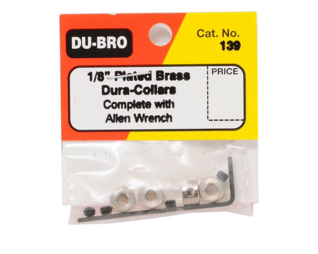 DuBro RC Remote Control Wheel Collars 1/8 1/8" Plated Brass Dura Collars DUB139