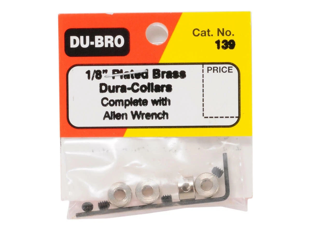DuBro RC Remote Control Wheel Collars 1/8 1/8" Plated Brass Dura Collars DUB139