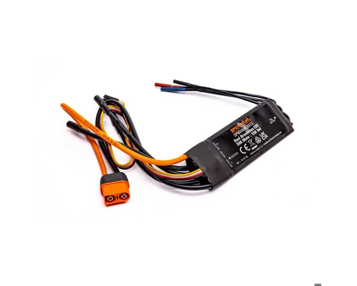 Spektrum Avian Dual ESC 30A 30 Amp Main 15A Tail 3S-4S Eclipse 360 SPMXAHE3015