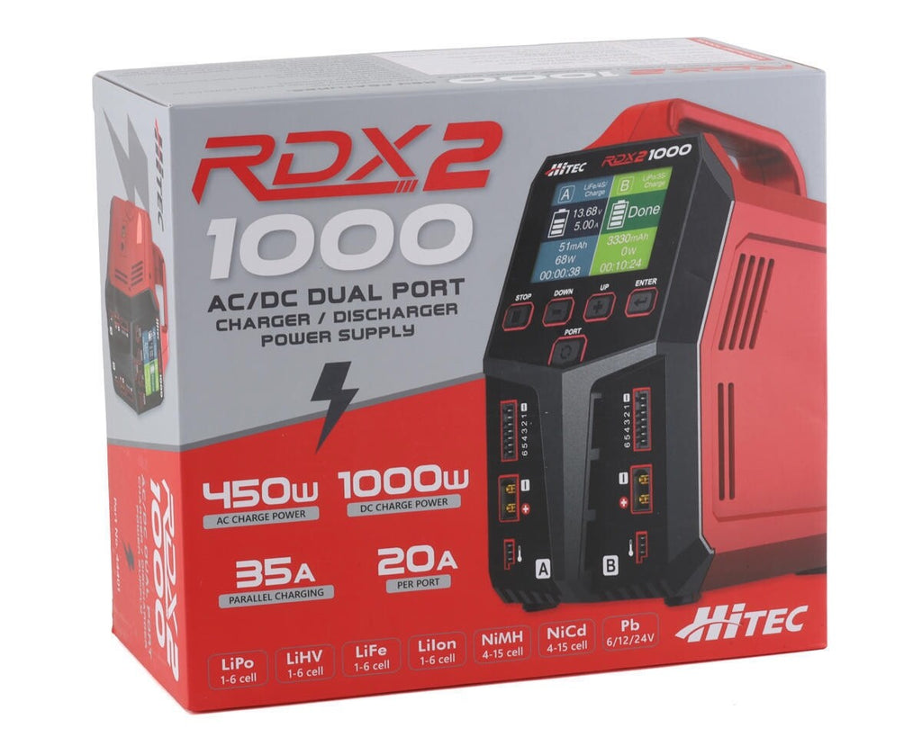 Hitec RDX2 1000 AC/DC Dual Battery Charger 6S 20A / AC-450W / DC-1000W HRC44401