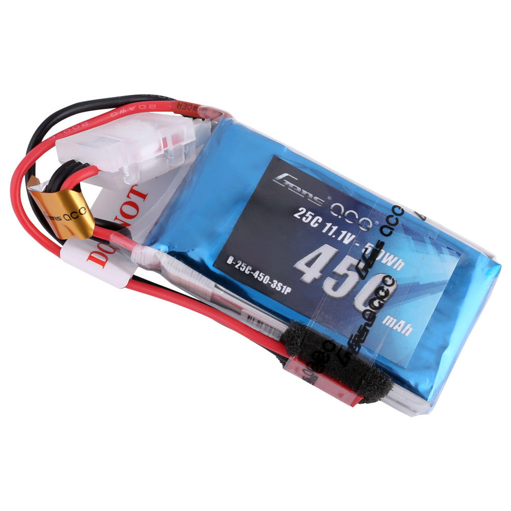 2x Gens Ace 450mAh 11.1V 25C 3S Lipo RC Airplane Battery Pack With JST Plug