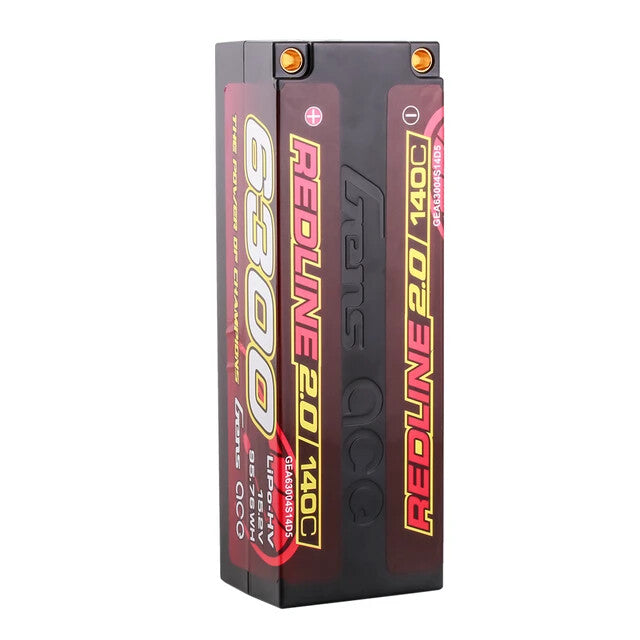 Gens Ace 6300mAh 4S 15.2V 140C HardCase Redline 2.0 Lipo Battery 5mm Bullet