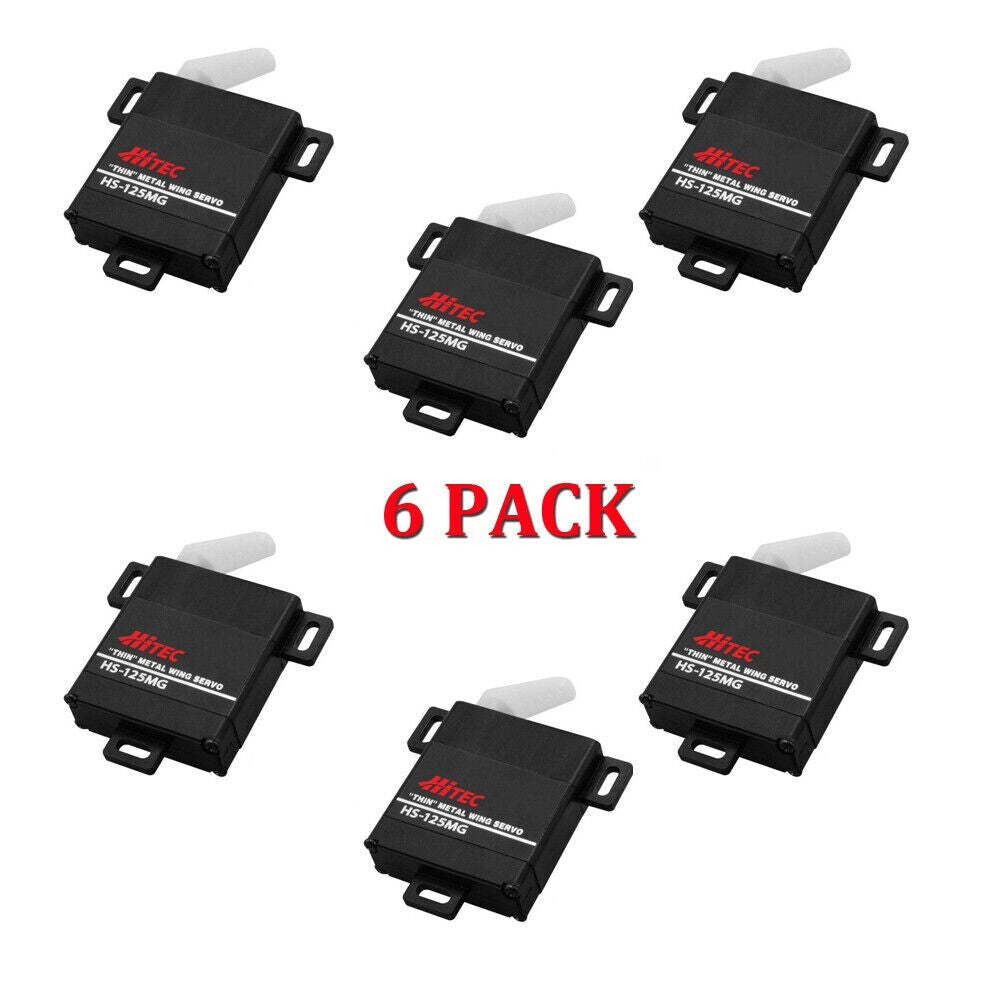6 Pack Hitec HS-125MG Slim Metal Gear Wing RC Glider Servo HS125MG / HS125-MG