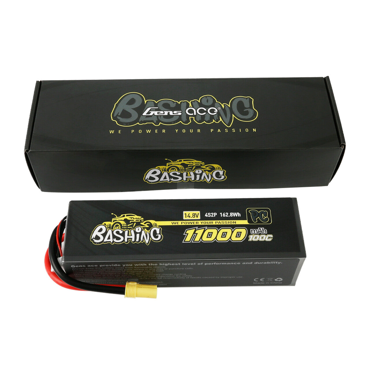 2x Gens Ace Bashing Pro 4s 14.8v 100C 11000mah Lipo Battery With EC5 Plug ARRMA