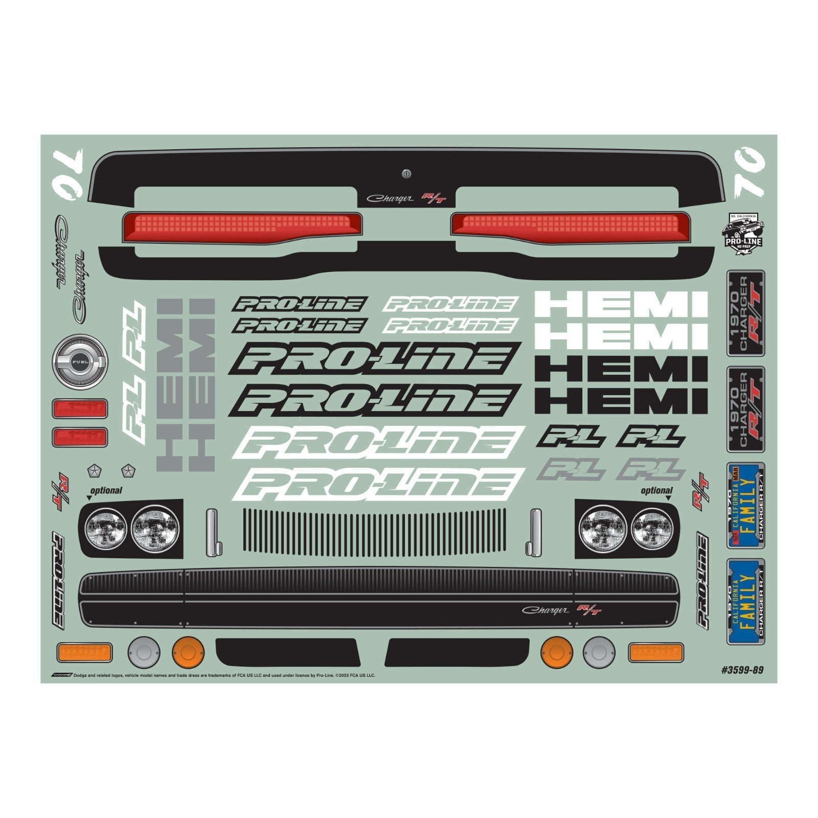 ProLine Racing 1/10 Scale 1970 Dodge Charger Clear RC Body Drag Car PRO359900