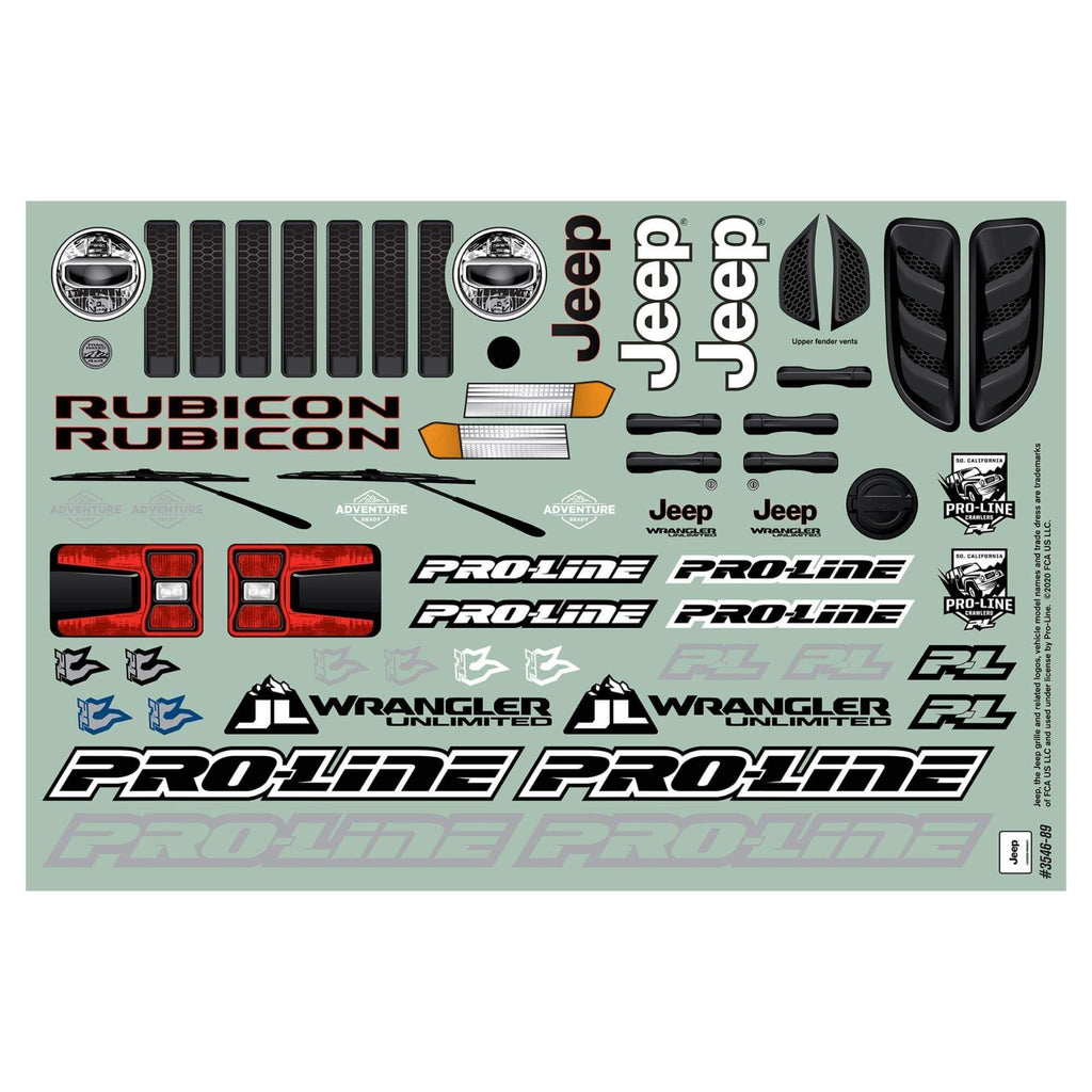 Pro-Line Racing Jeep Wrangler JL Unlimited Rubicon for 12.3 PRO354600 Car/Truck