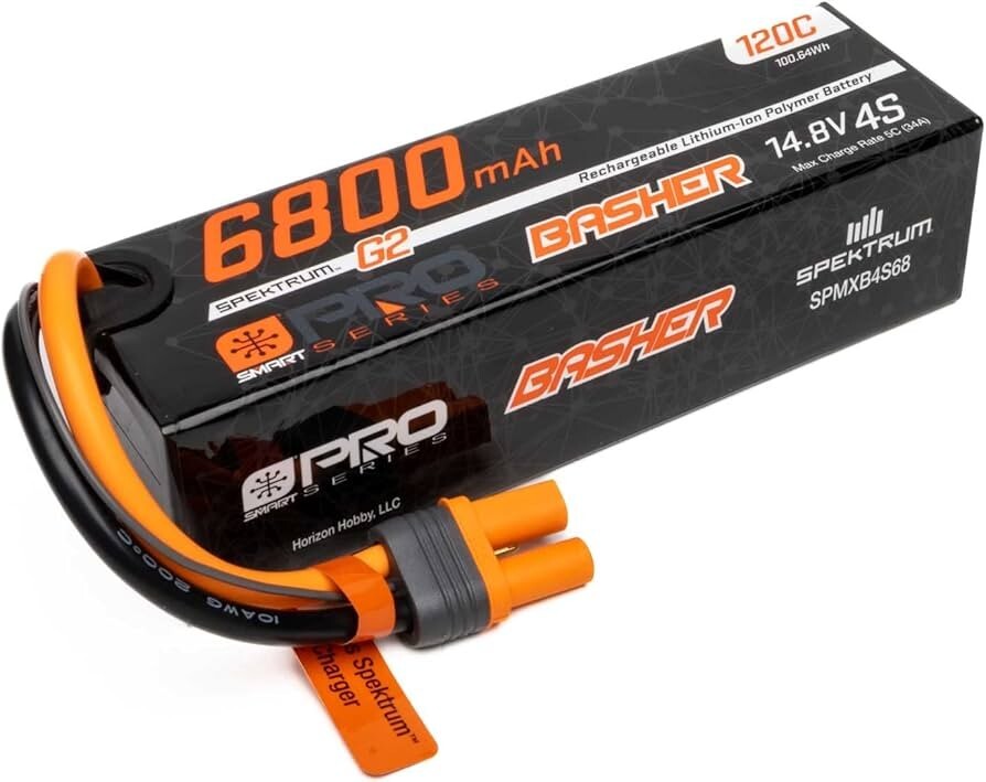 Spektrum SPMXB4S68 14.8V 6800mAh 4S 120C Smart G2 Pro Basher LiPo: IC5