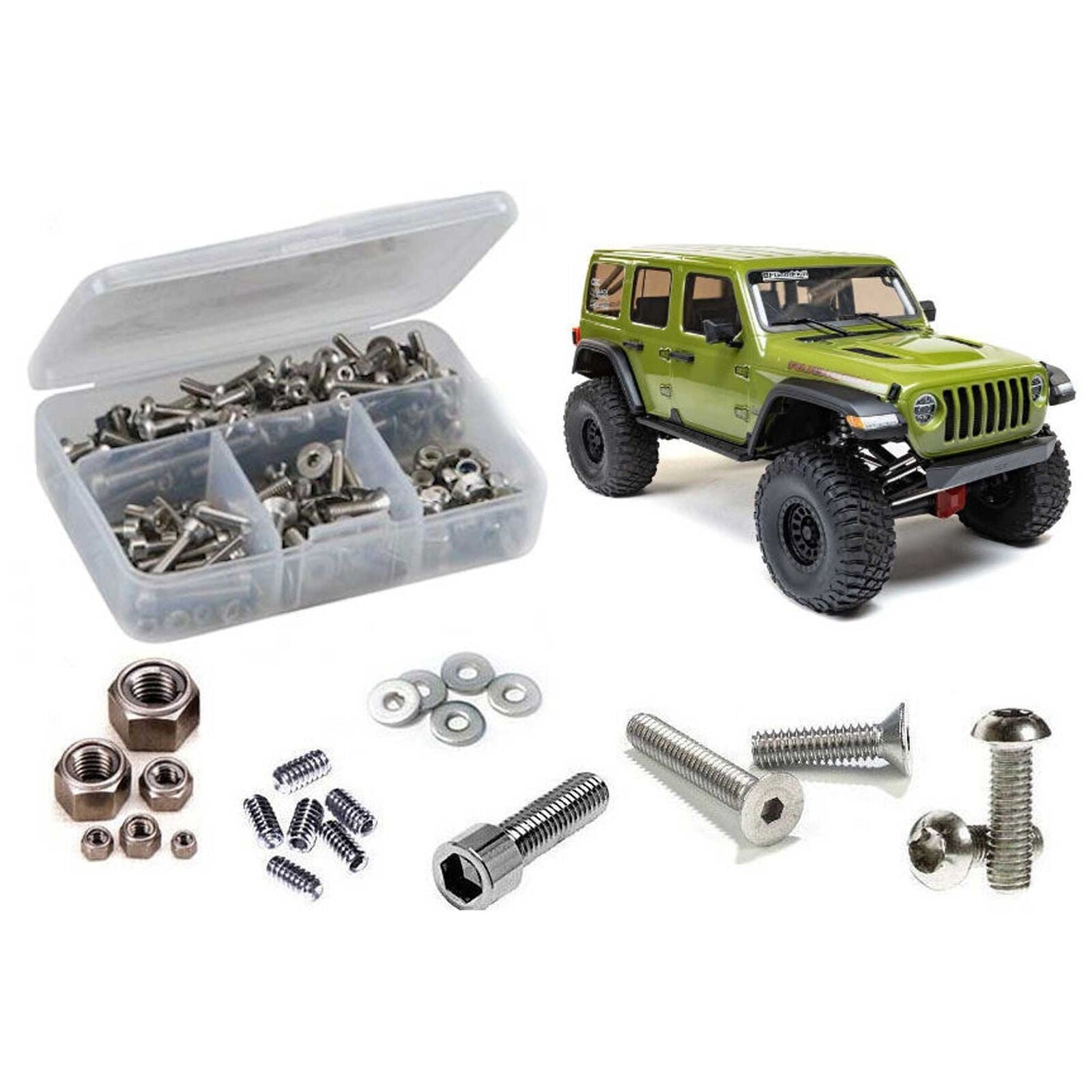 Stainless Steel Screw Kit, 1/6 Axial SCX6 Jeep RC Screwz - RCZAXI037
