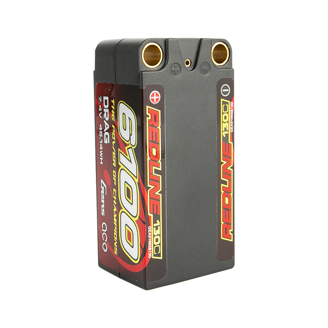 2x Gens Ace Redline Drag Racing 2s 7.4v 6100mAh 130C 500A Burst Hard Case Shorty