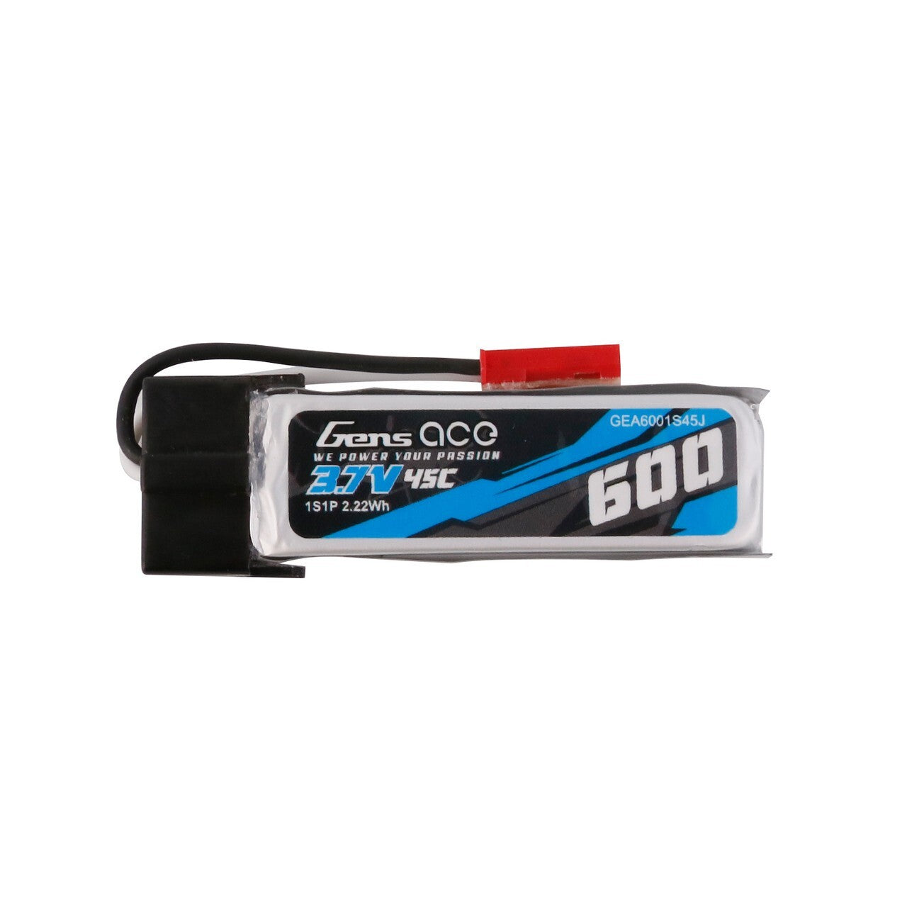 Gens Ace 600mAh 3.7V 45C 1S Lipo Battery Pack With JST Plug : Blade 120S 120 S2