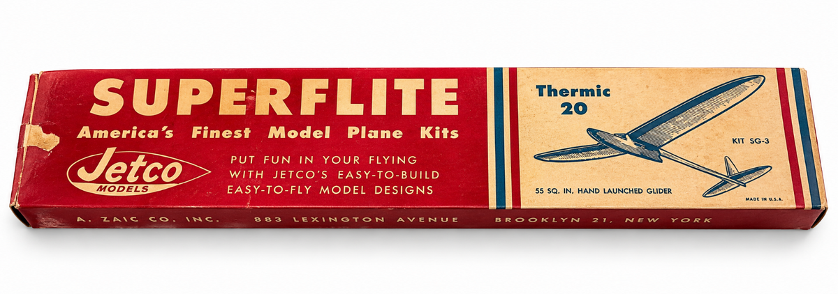 Vintage Jetco Superflite Thermic 20 SG-3 Balsa Hand Launch Glider Kit NOS