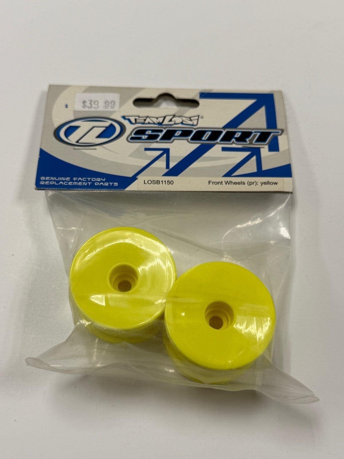 Vintage Team Losi Mini-T MiniT RC Truck Front Wheels Yellow LOSB1150 B1150