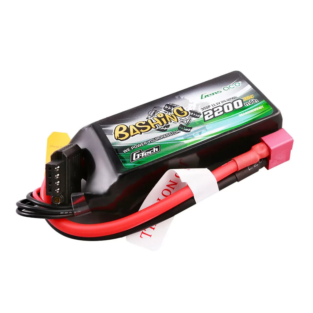 GensAce Bashing 2200mAh 11.1V 35C G-Tech 3S Lipo Battery Deans For RC Crawler