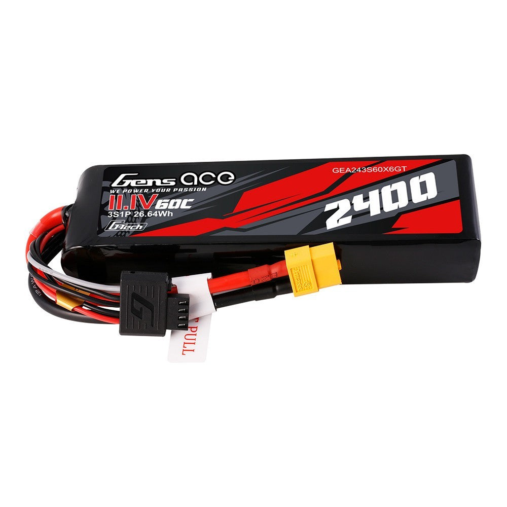 Gens Ace 2400mAh 3S 60C 11.1 V GTech Lipo Battery Pack w/ XT60 Plug Mini Kraton