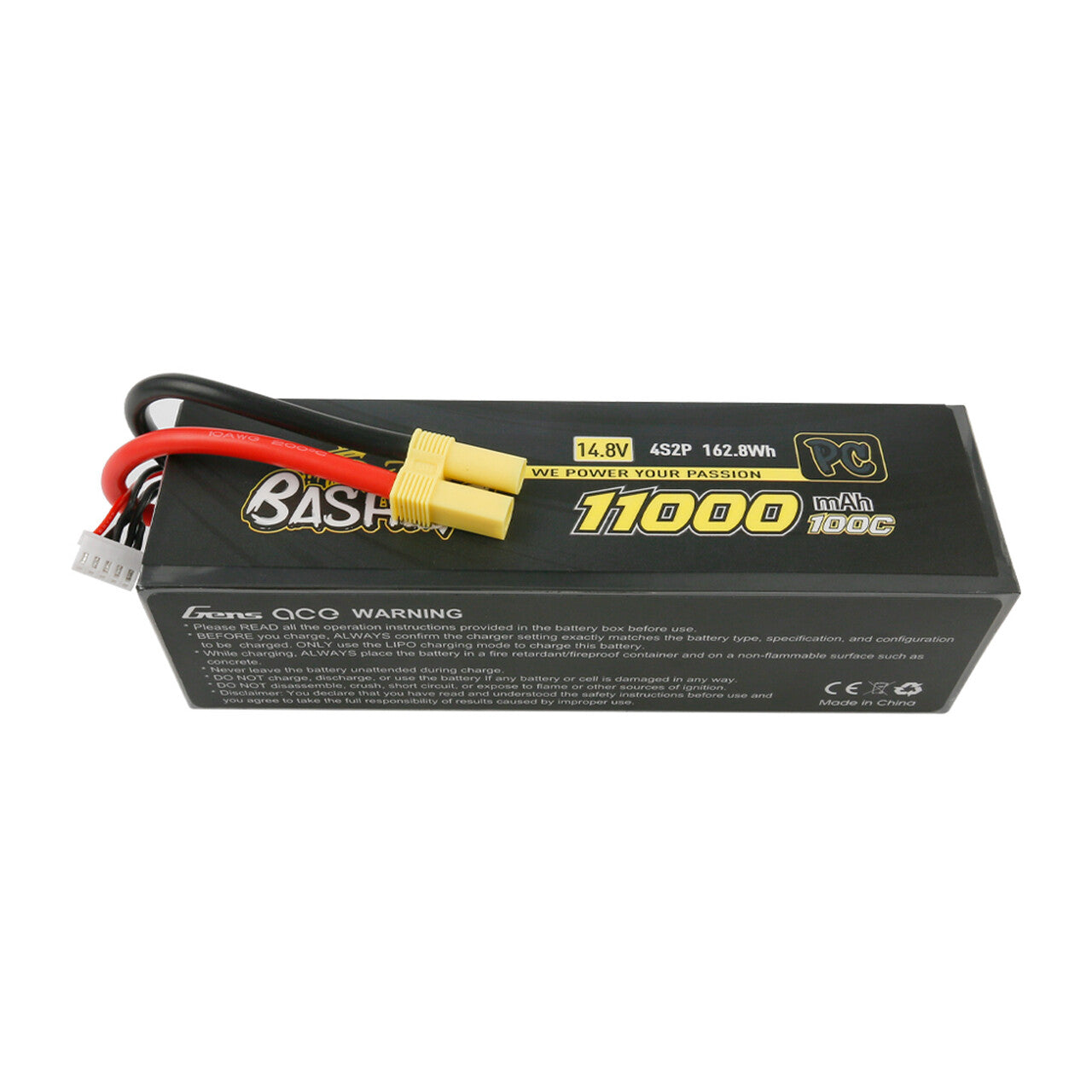 2x Gens Ace Bashing Pro 4s 14.8v 100C 11000mah Lipo Battery With EC5 Plug ARRMA