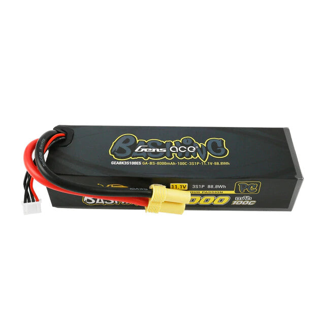 2x Gens Ace Bashing Pro 11.1V 100C 3S 8000mah Lipo Battery W/ EC5 Plug For ARRMA
