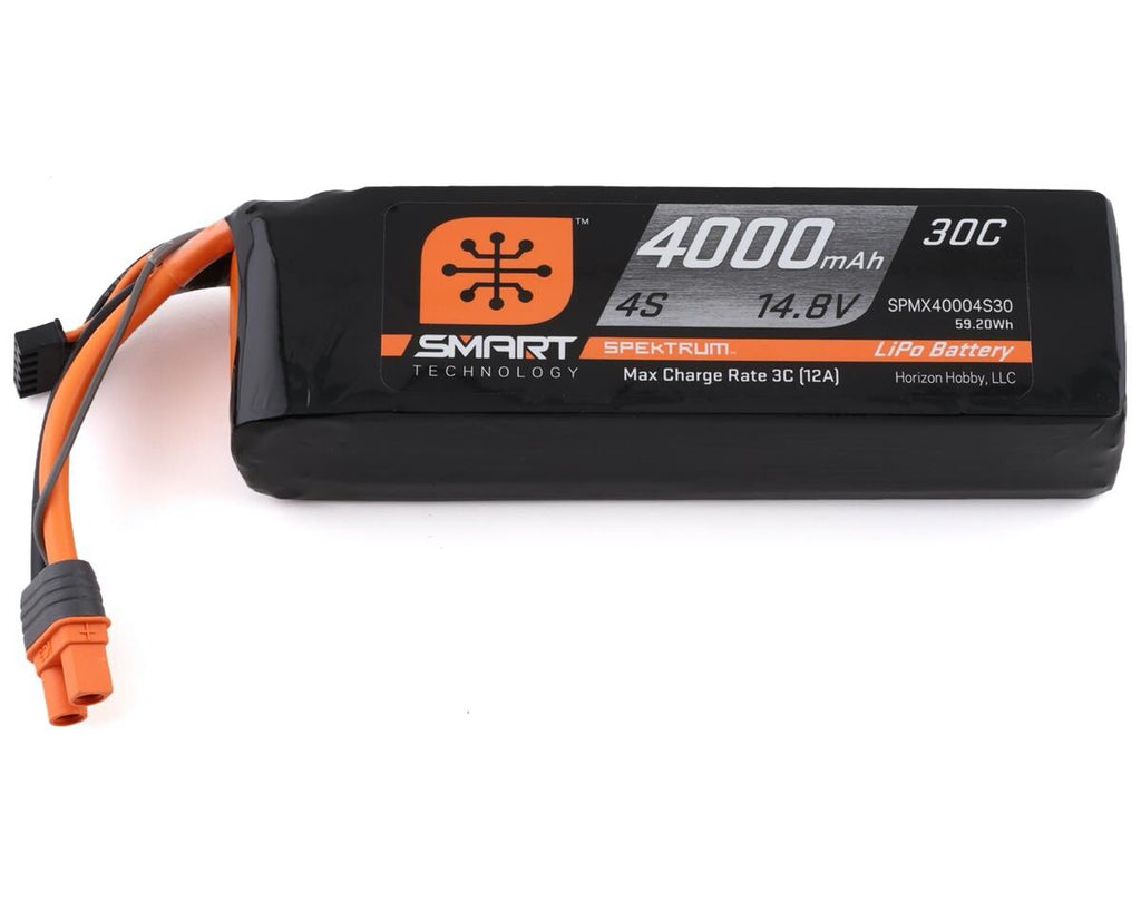 Spektrum RC 4S 14.8V 4000mAh Smart LiPo Battery Pack IC3 Connector SPMX40004S30