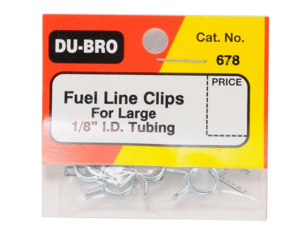 DuBro 678 Large 1/8 ID Nitro / Gas Silicon / Tygon Fuel Line Clips (4) DUB678