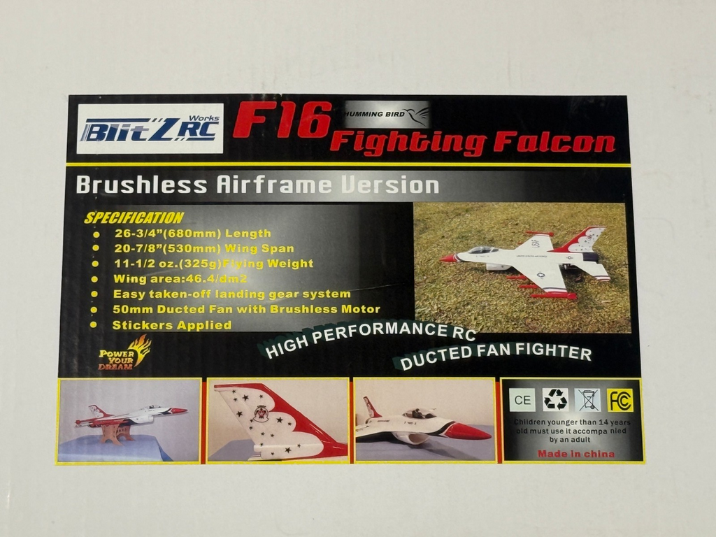 New Blitz RC F16 F-16 Fighting Falcon Brushless Replacement Airframe