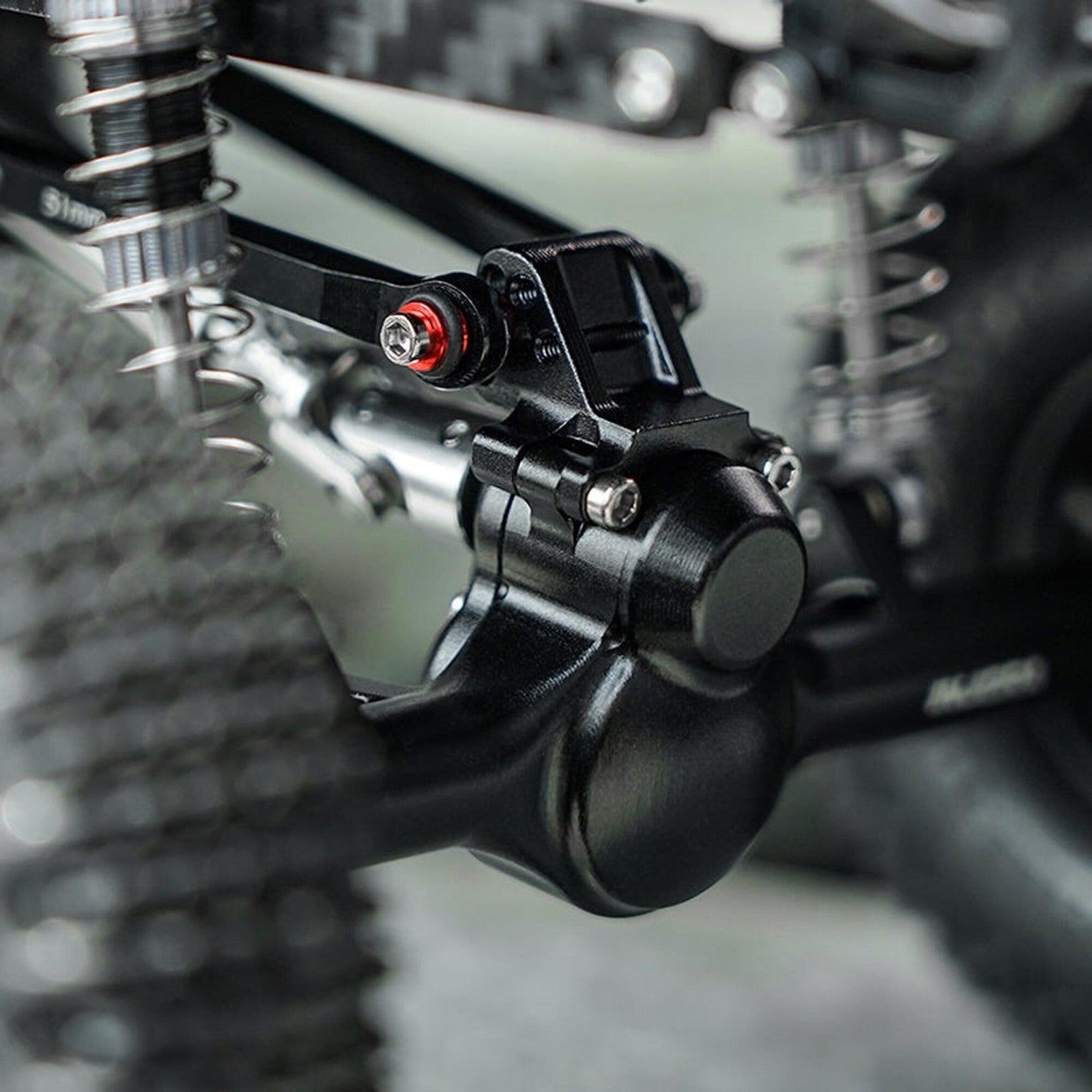 INJORA 4M-104BKFR +5mm Diamond Portal Axles Lay Down Servo TRX-4M Black