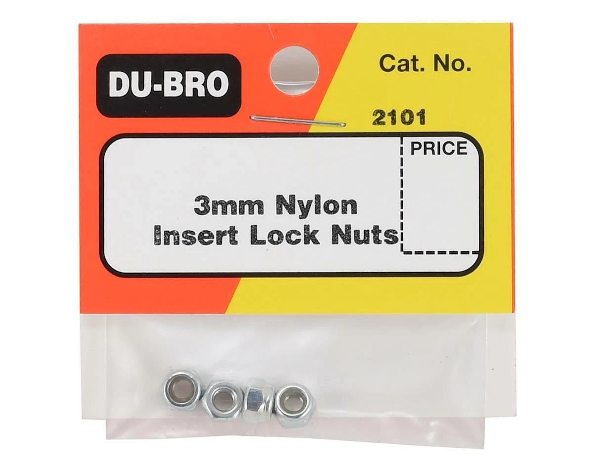 DuBro 3mm RC Car / Truck / Airplane Nylon Insert Lock Nuts (4) DUB2101 2101