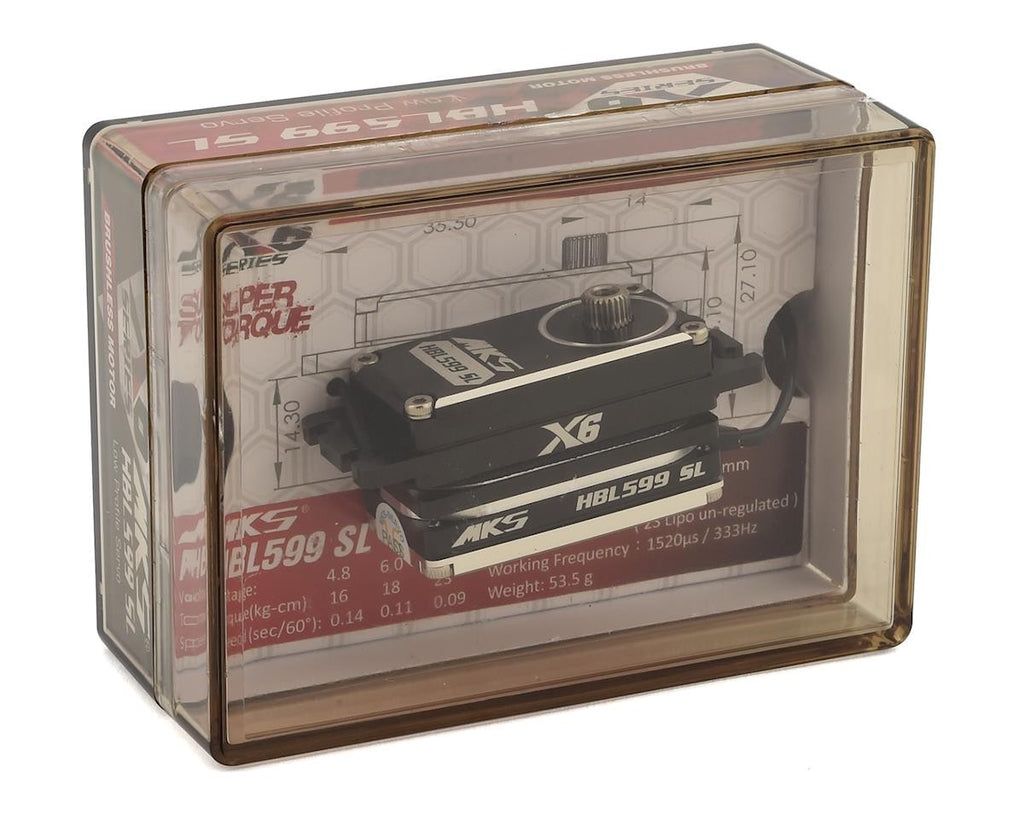 MKS Servos X6 HBL599SL Brushless Titanium Gear Low Profile Digital Servo HV