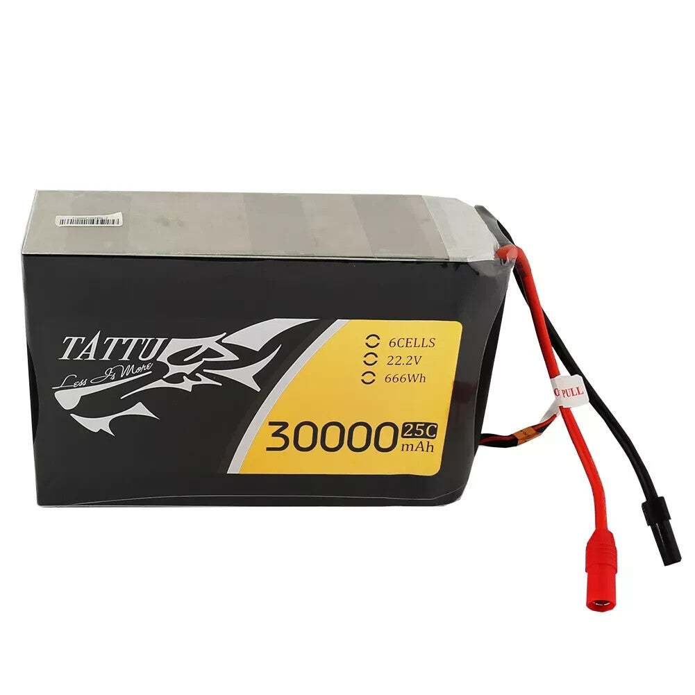 Tattu G-Tech 30000mAh 6S 22.2V 25C Lipo RC Drone Battery Pack with AS150U-F Plug